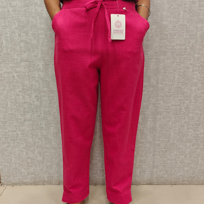 Linen Cotton Pants Dark Magenta (Rani) 011593