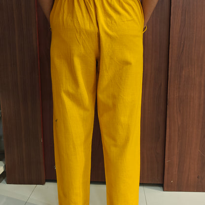 Linen Cotton Pants Mustard 011592