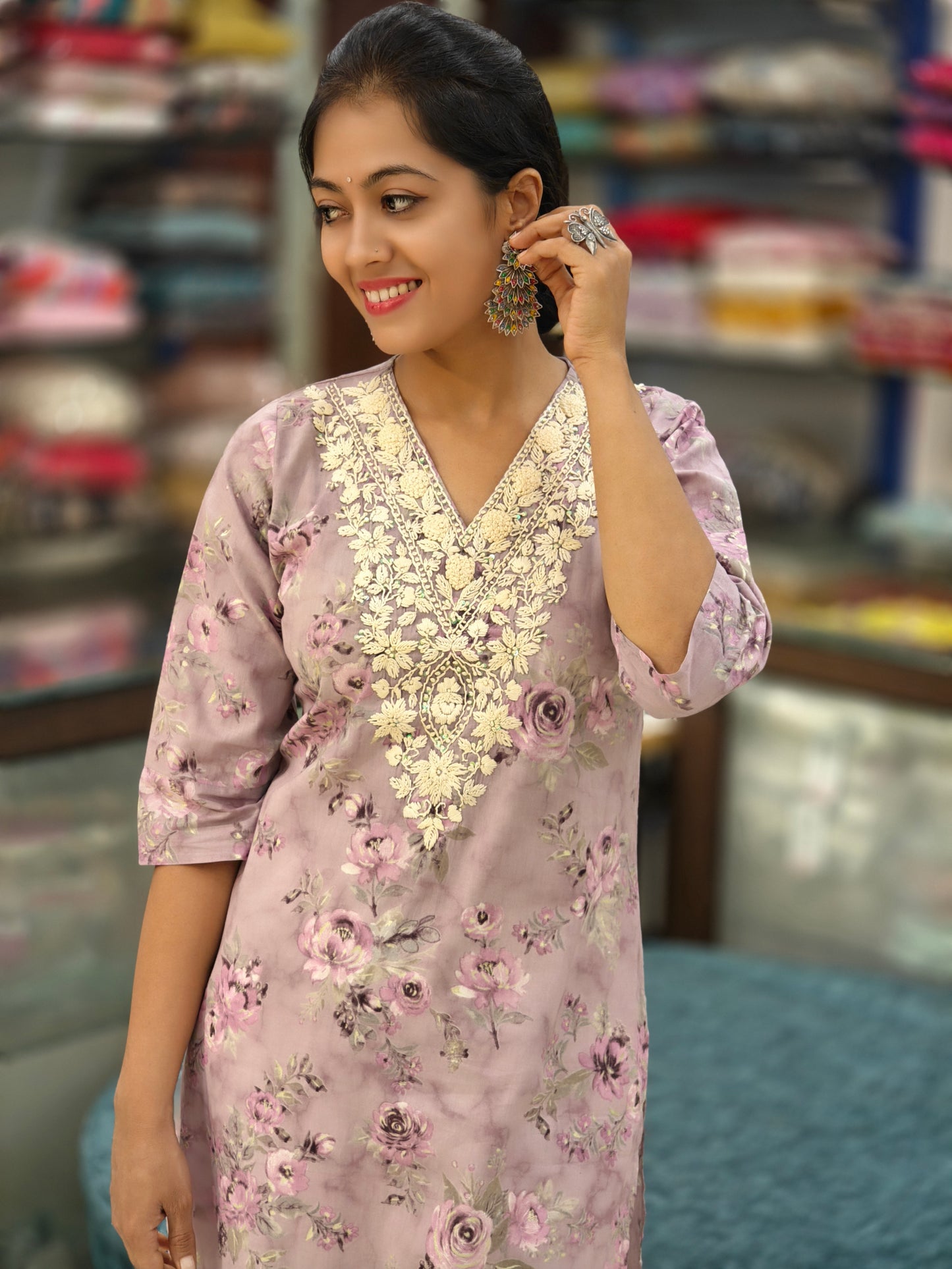 Pure Cotton Embroidery Kurti 011556