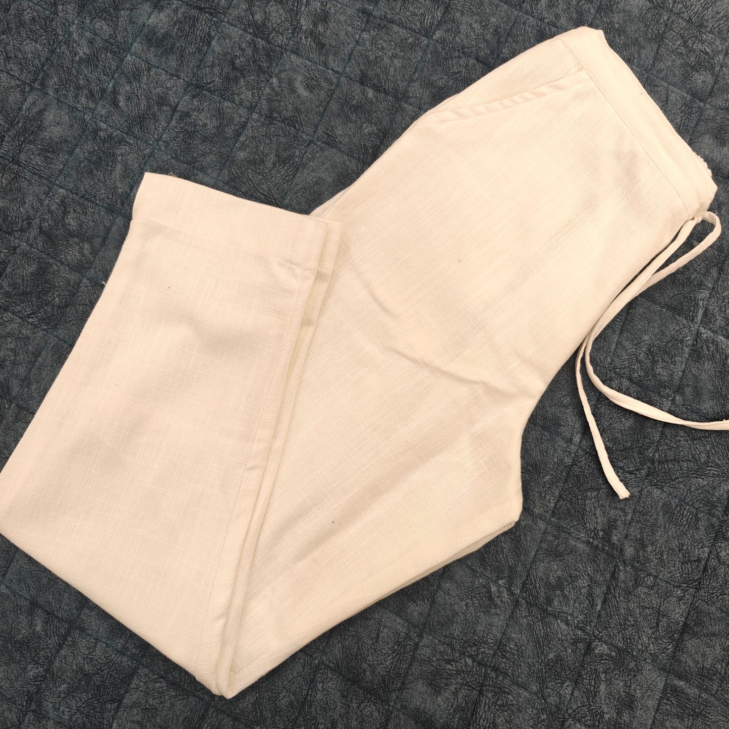 Linen Cotton Pants White 011596