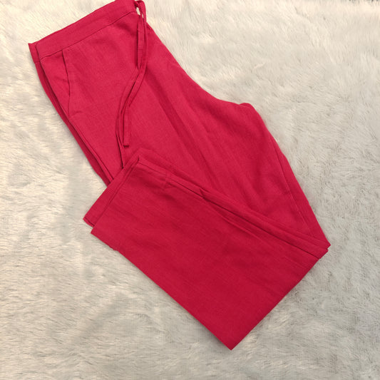 Linen Cotton Pants Dark Magenta (Rani) 011593