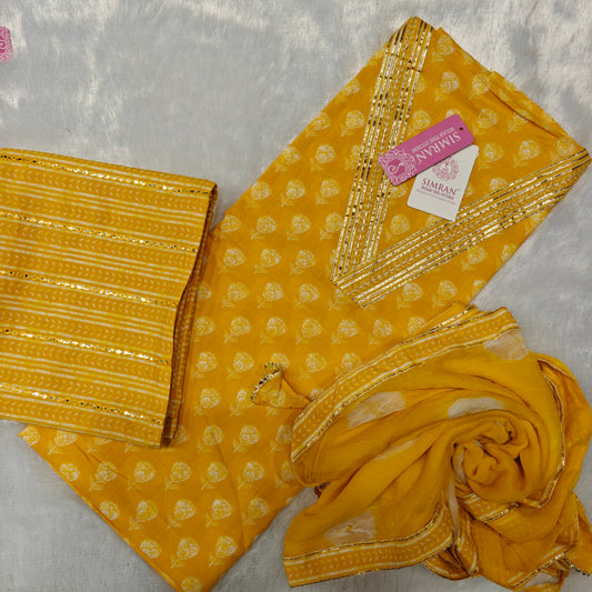 Pure Cotton Dress Material Fabric Set 011337