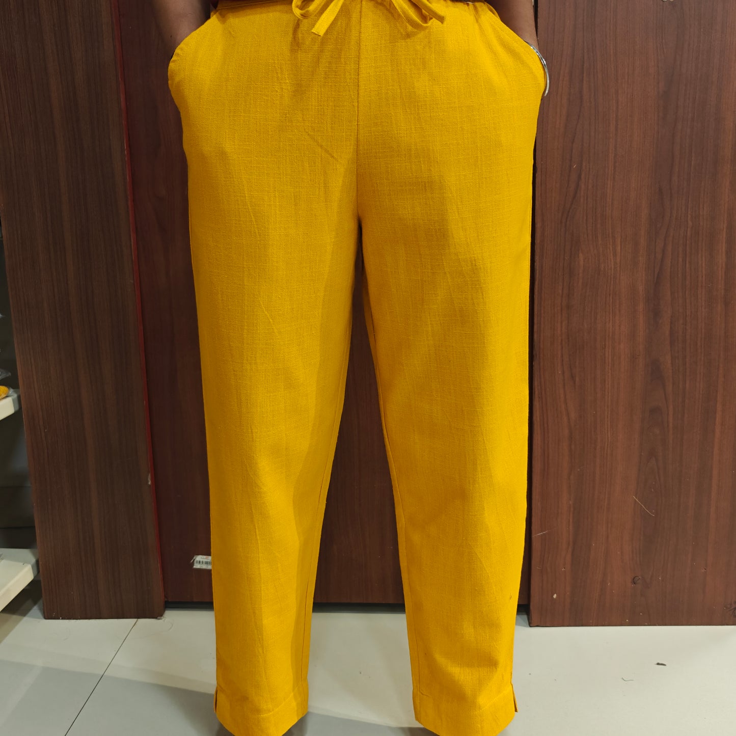 Linen Cotton Pants Mustard 011592