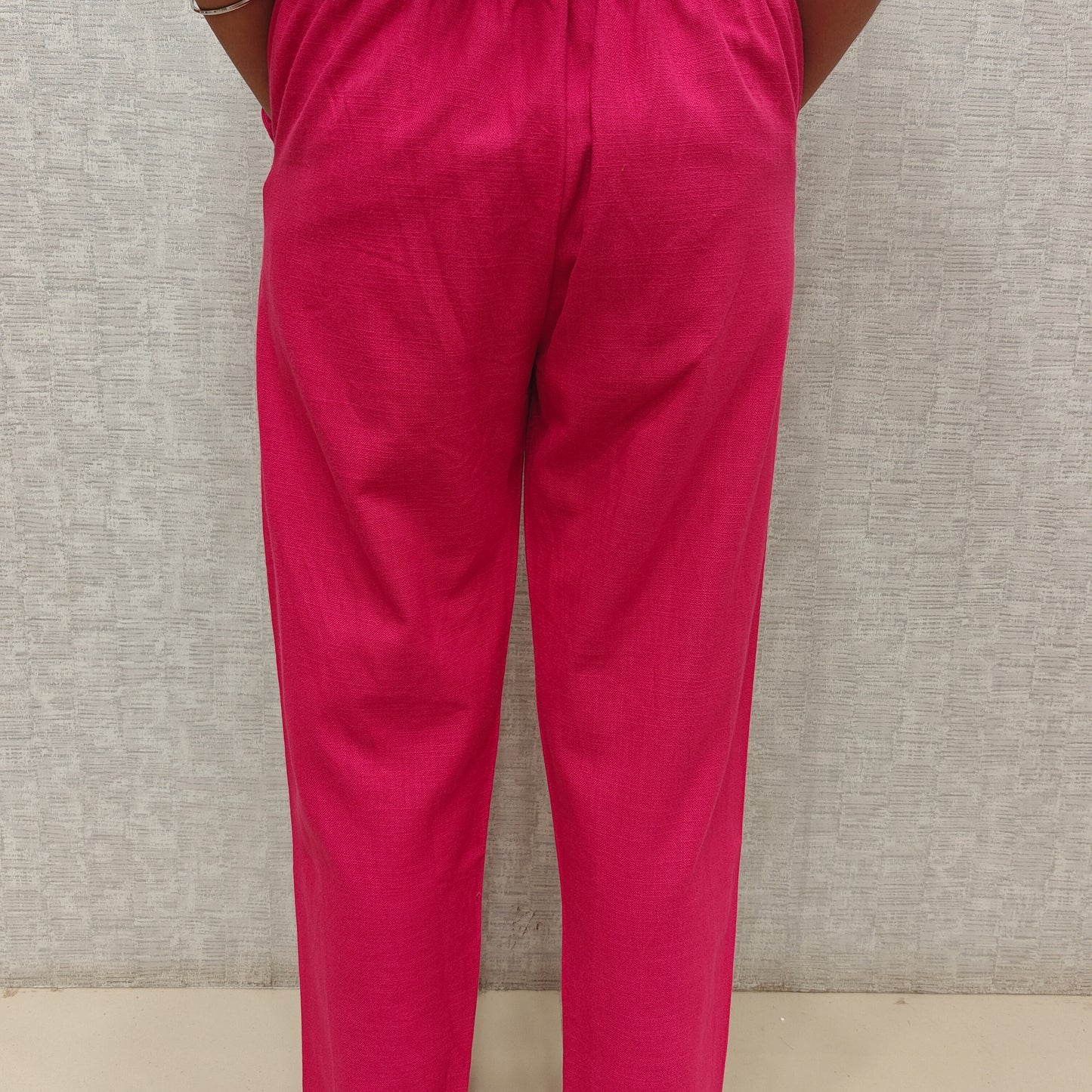 Linen Cotton Pants Dark Magenta (Rani) 011593