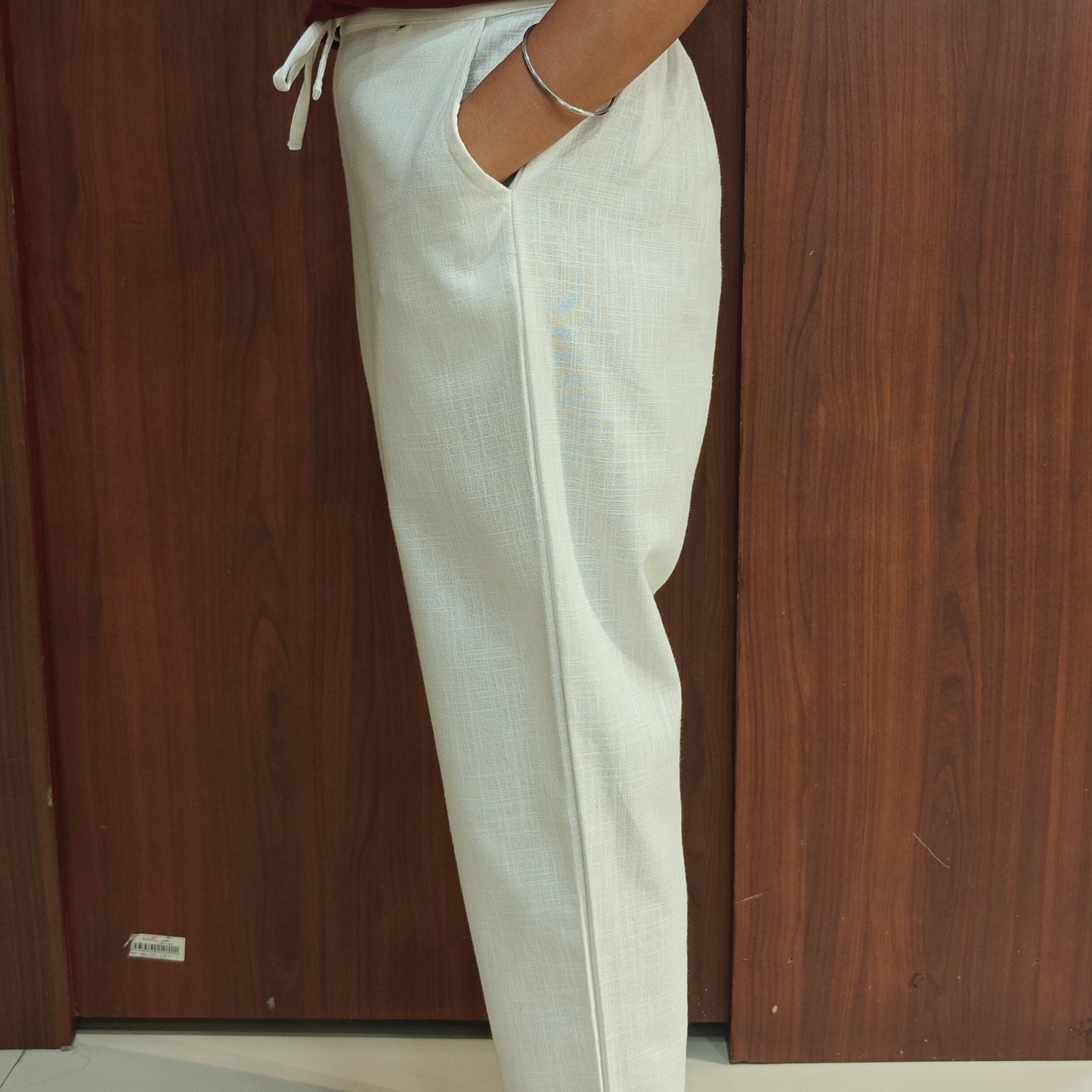 Linen Cotton Pants White 011596