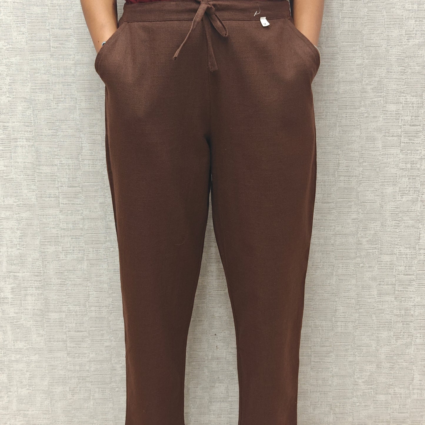 Linen Cotton Pants Dark Brown 011599