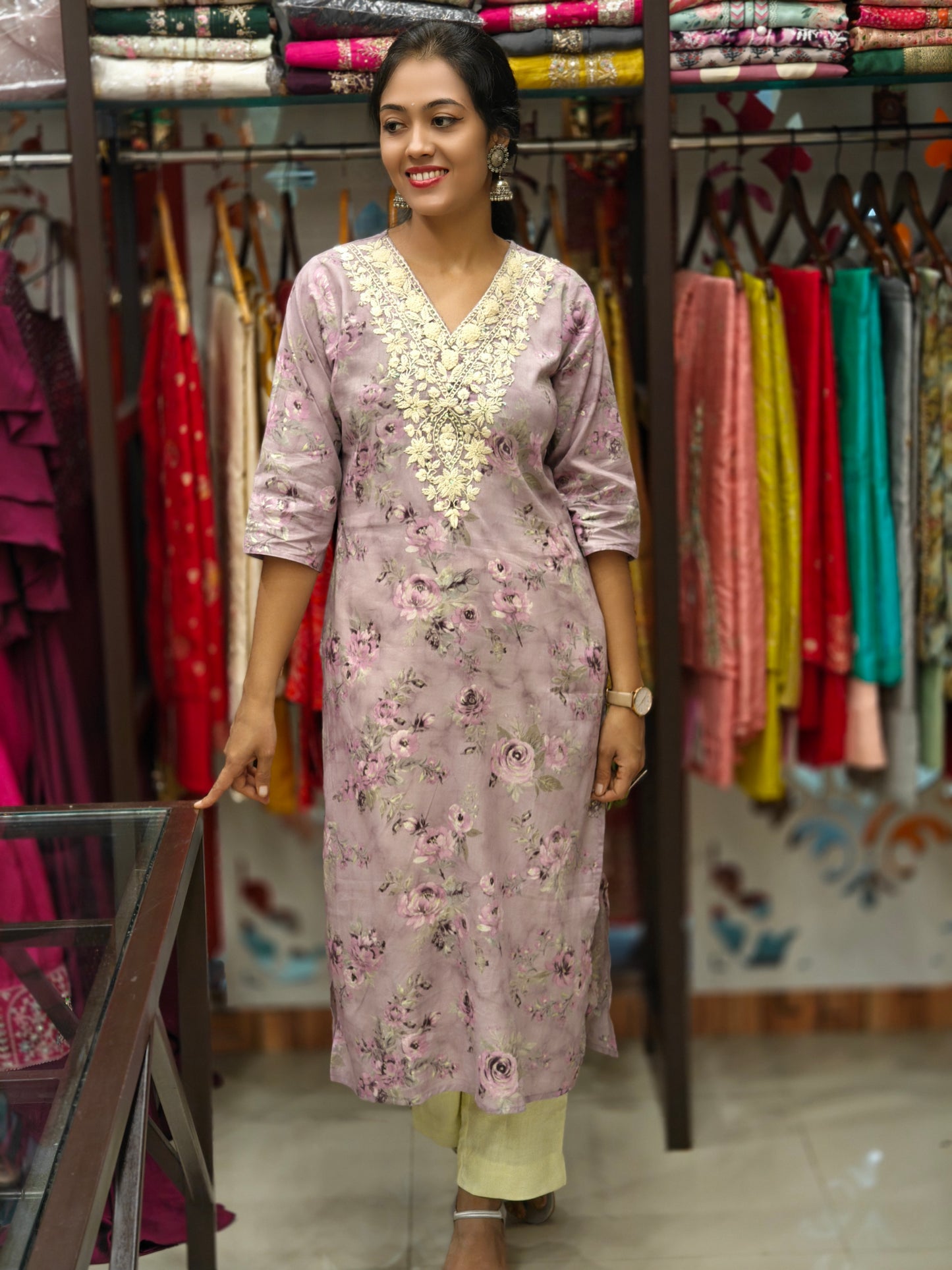 Pure Cotton Embroidery Kurti 011556