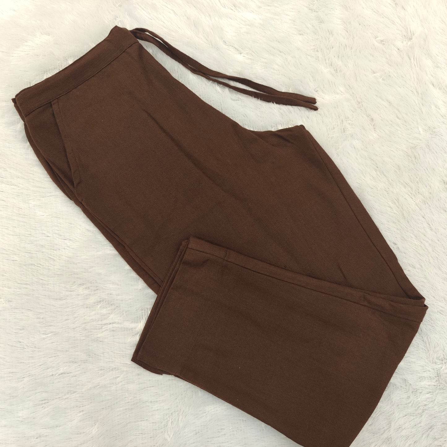 Linen Cotton Pants Dark Brown 011599