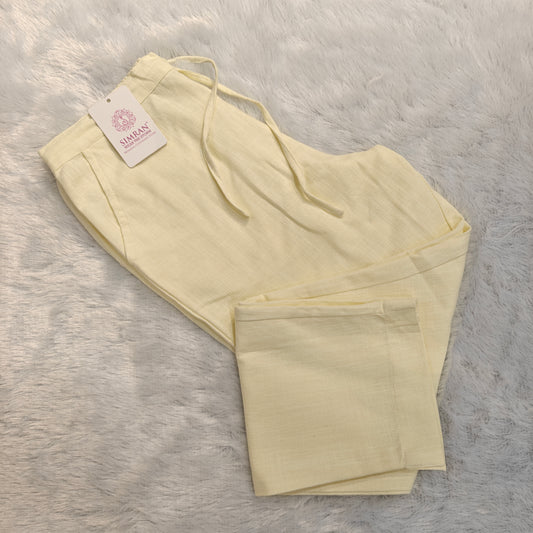 Linen Cotton Pants Light Yellow 011602